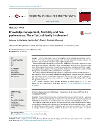 Knowledge Management, Flexibility and Firm Performance