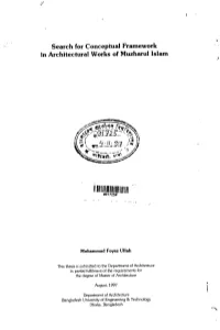 Search for Conceptual Framework in Architectural Works of Muzharullslam .'