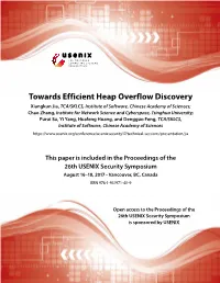 Towards Efficient Heap Overflow Discovery