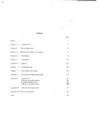 Contents Page Preface ' 7 Chapter 1 — Introduction 9 Chapter 2— The