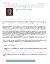 Message from Our Interim Department Head, Dr. M. Stephen Enders