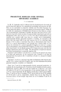 Projective Modules Over Central Separable Algebras