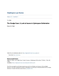 The Drudge Case: a Look at Issues in Cyberspace Defamation