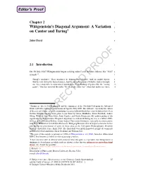 Wittgenstein's Diagonal Argument