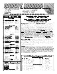 2005-06 Schedule