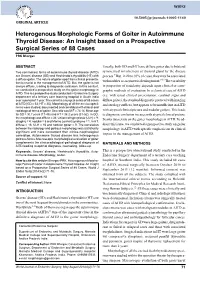 Heterogenous Morphologic Forms of Goiter in Autoimmune Thyroid Disease