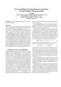 Increased Efficiency in Finite Element Computations Through Template