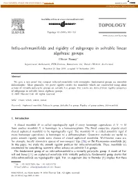 Infra-Solvmanifolds and Rigidity of Subgroups in Solvable Linear Algebraic Groups Oliver Baues∗