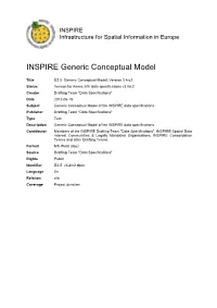 INSPIRE Generic Conceptual Model