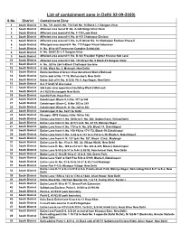 List of Containment Zone in Delhi 02-09-2020) S.No