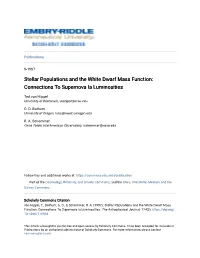 Stellar Populations and the White Dwarf Mass Function: Connections to Supernova Ia Luminosities