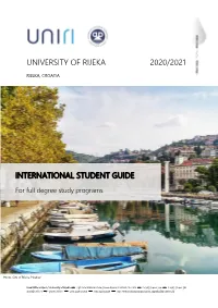 University of Rijeka 2020/2021 International Student Guide