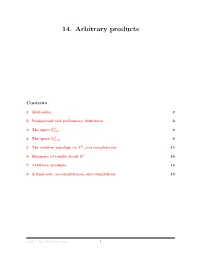14. Arbitrary Products
