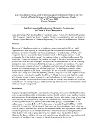 Best Environmental Practices and Alternative Technologies for Medical Waste Management