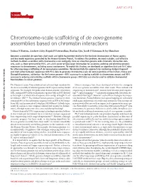 Chromosome-Scale Scaffolding of De Novo Genome Assemblies Based on Chromatin Interactions