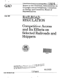 Competitive Access and Its Effects on Selected Railroads and Shippers