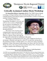 Critically Acclaimed Author Hosts Workshop