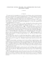 Curvature, Natural Frames, and Acceleration for Plane and Space Curves