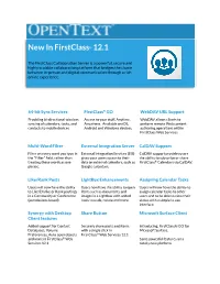 Firstclass 12.1 New Features
