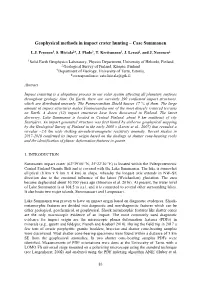 Geophysical Methods in Impact Crater Hunting – Case Summanen