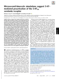 Microsecond-Timescale Simulations Suggest 5-HT–Mediated