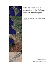 Peruvian Cross Border Commuters in the Chilean - Peruvian Border Region