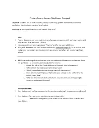 Primary Source Lesson: Mayflower Compact