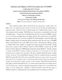 Simulation and Validation of INSAT-3D Sounder Data at NCMRWF S