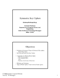 Symmetric Key Ciphers Objectives