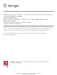 Joseph Hooker Takes a "Fixed Post": Transmutation And