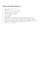 Medicare Data Utilities Appendices
