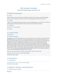 SDG Indicator Metadata (Harmonized Metadata Template - Format Version 1.0)