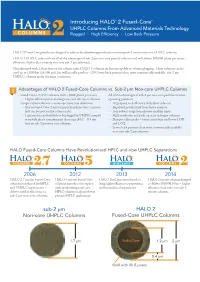 2006 2012 2013 2014 Introducing HALO® 2 Fused-Core®