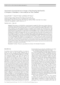 Assessment of Protected Area Coverage of Threatened Ground Beetles (Coleoptera: Carabidae): a New Analysis for New Zealand
