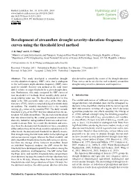 Development of Streamflow Drought Severity–Duration–Frequency Curves