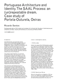 Portuguese Architecture and Identity. the SAAL Process: an (Un)Repeatable Dream