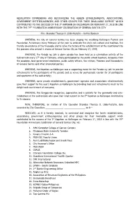 Resolution Commending and Recognizing the Herein