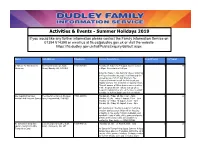Activities and Events
