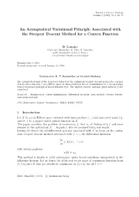 An Asymptotical Variational Principle Associated with the Steepest Descent Method for a Convex Function