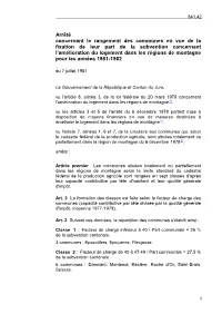 Arrêté Concernant Le Rangement Des Communes En Vue De La Fixation De