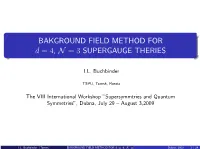 Background Field Method for D=3, N=3 Supersymmetric Gauge