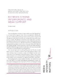 Between Strong Interference and Weak Support