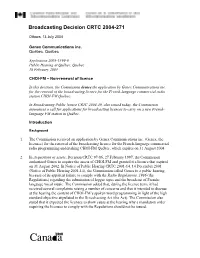 Broadcasting Decision CRTC 2004-271