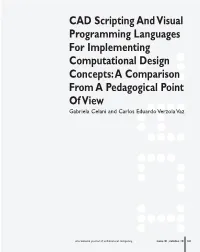 CAD Scripting and Visual Programming Languages For
