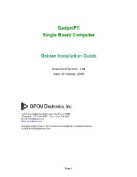 Gadgetpc Debian Installation Guide