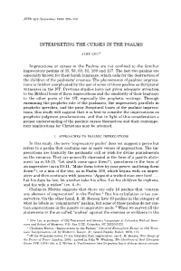 INTERPRETING the CURSES in the PSALMS . . . Alex