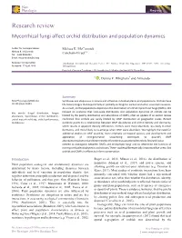 Mycorrhizal Fungi Affect Orchid Distribution and Population Dynamics