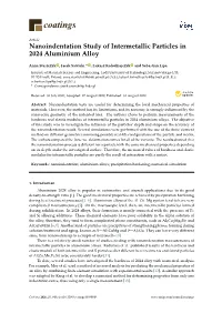 Nanoindentation Study of Intermetallic Particles in 2024 Aluminium Alloy