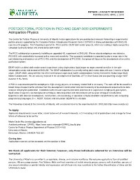 POSTDOCTORAL POSITION in PICO and DEAP-3600 EXPERIMENTS Astroparticle Physics