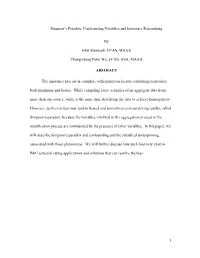 Simpson's Paradox, Confounding Variables